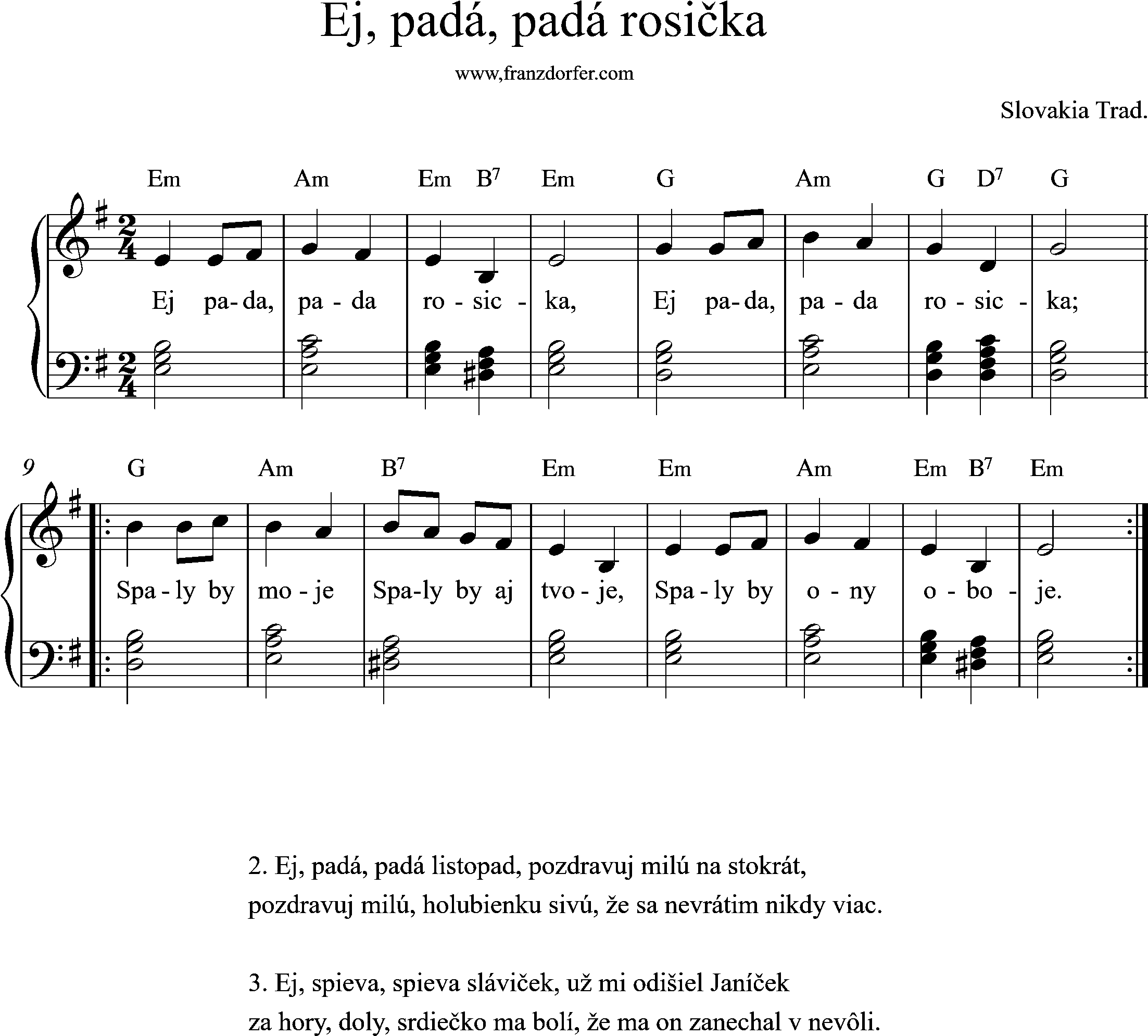 piano sheetmusic, em